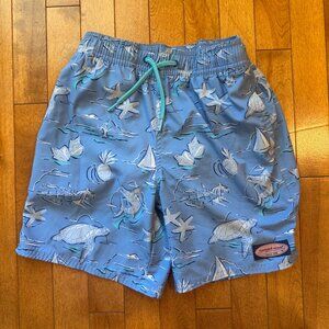 Vineyard Vines Boys’ Swim Trunks - Sea Turtle Print, Size S (8/10)